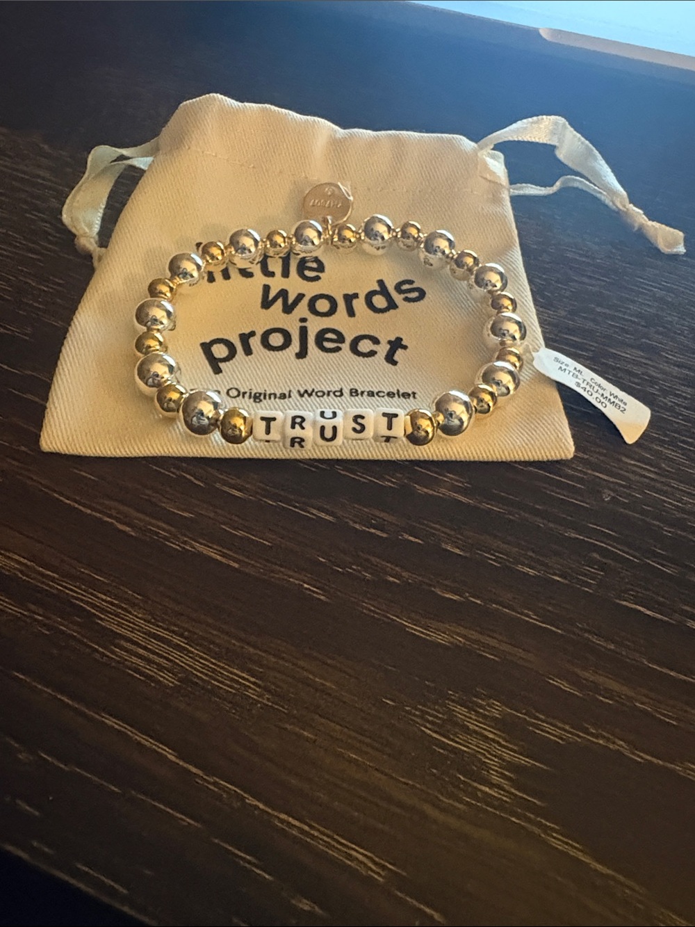 'Trust' Little Word Project Bead Bracelet